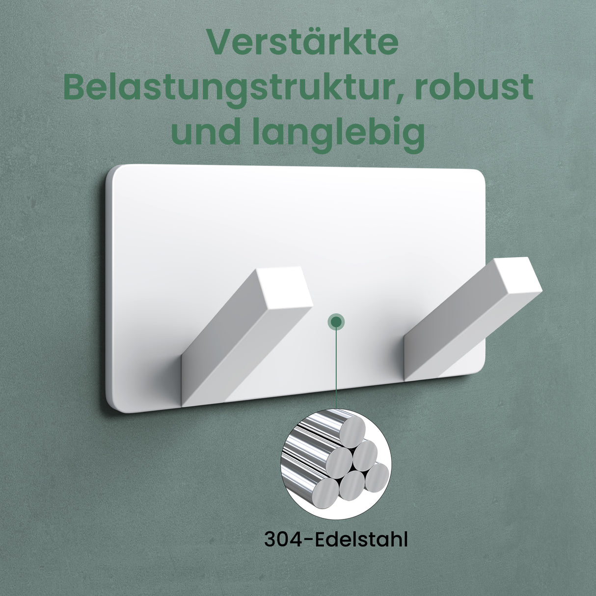glasvilla Wandgarderobe Wandhaken aus Aluminium Garderobe mit klappbaren Haken Garderobenleiste Garderobenhaken Kleiderhaken Stalo-04+05