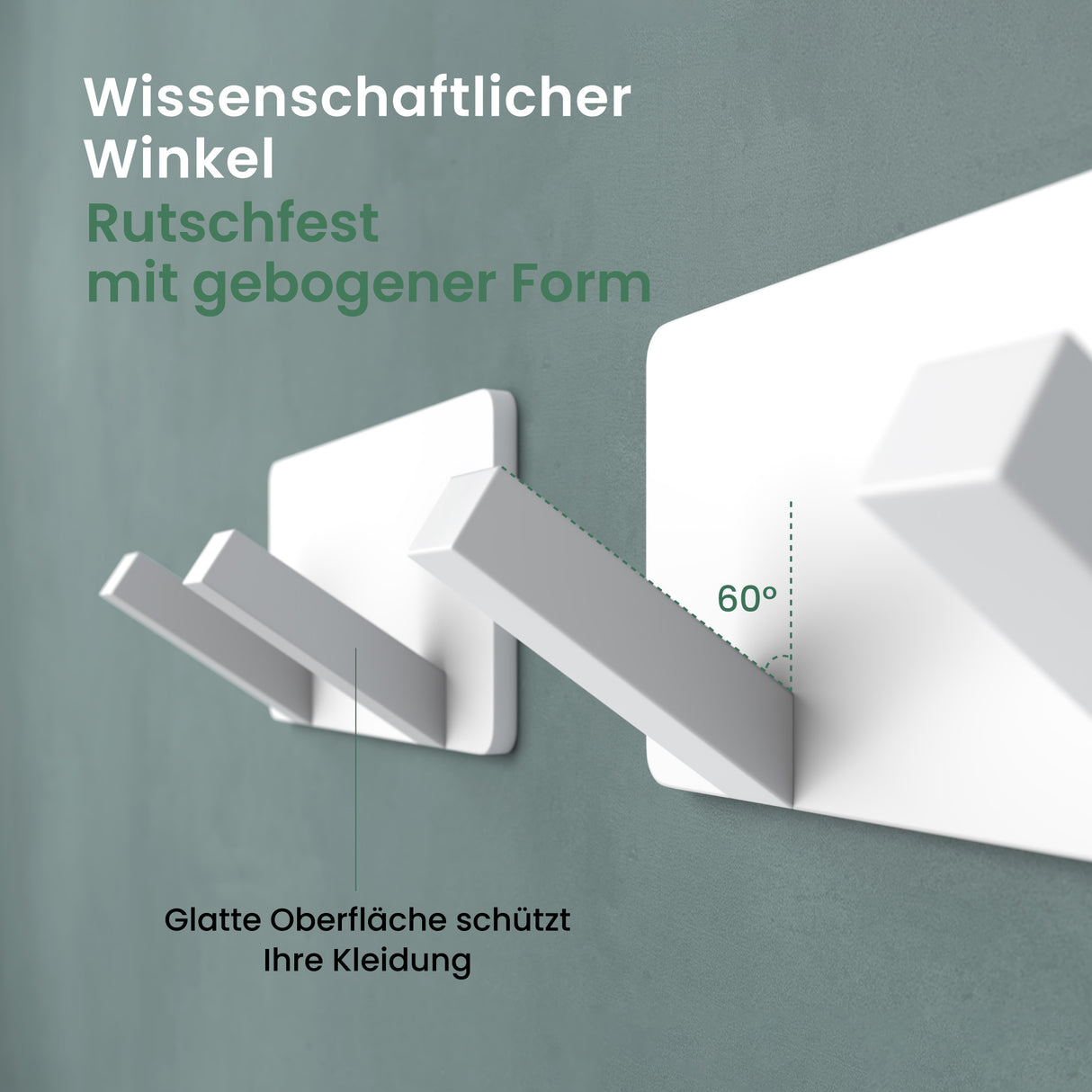 glasvilla Wandgarderobe Wandhaken aus Aluminium Garderobe mit klappbaren Haken Garderobenleiste Garderobenhaken Kleiderhaken Stalo-04+05