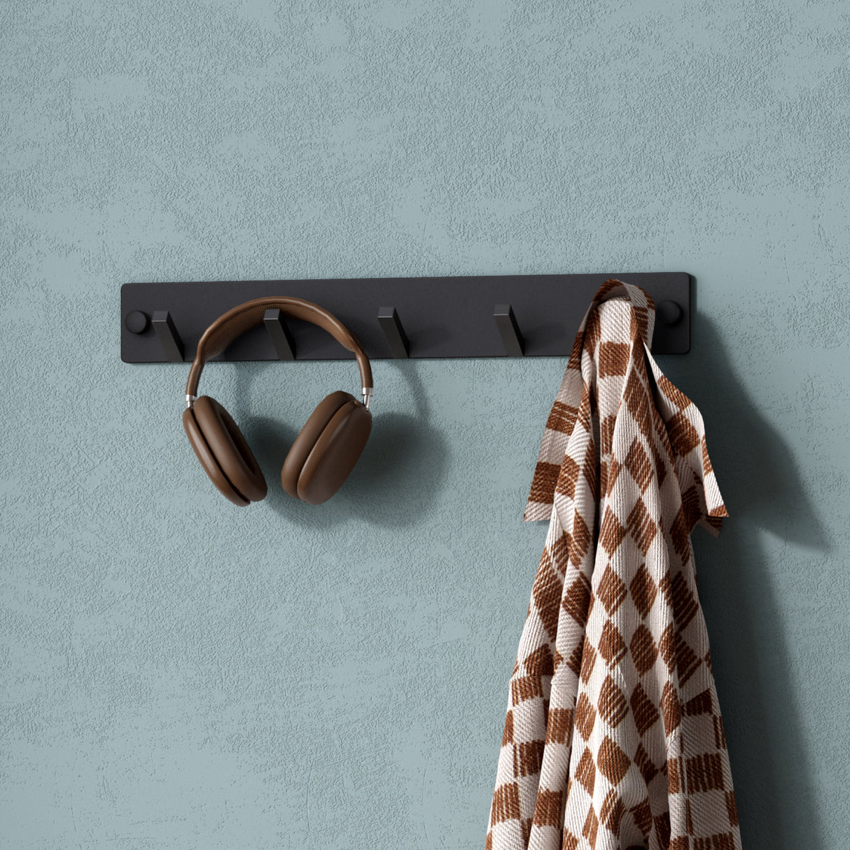 glasvilla Wandgarderobe Wandhaken aus Aluminium Garderobe mit klappbaren Haken Garderobenleiste Garderobenhaken Kleiderhaken Stalo-04+05