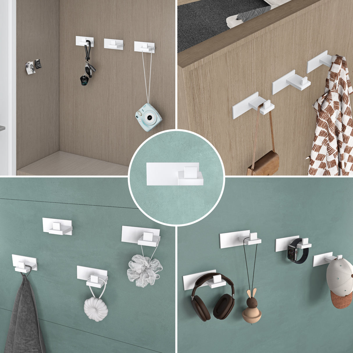 glasvilla Kleiderhaken Wandgarderobe Wandhaken aus Edelstahl Garderobenleiste Garderobenhaken Stalo-06+Stalo-07