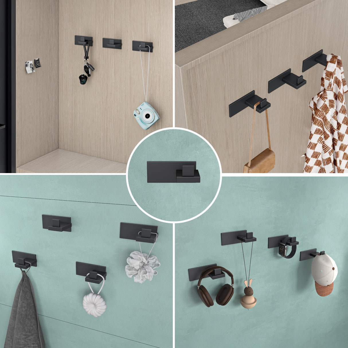 glasvilla Kleiderhaken Wandgarderobe Wandhaken aus Edelstahl Garderobenleiste Garderobenhaken Stalo-06+Stalo-07