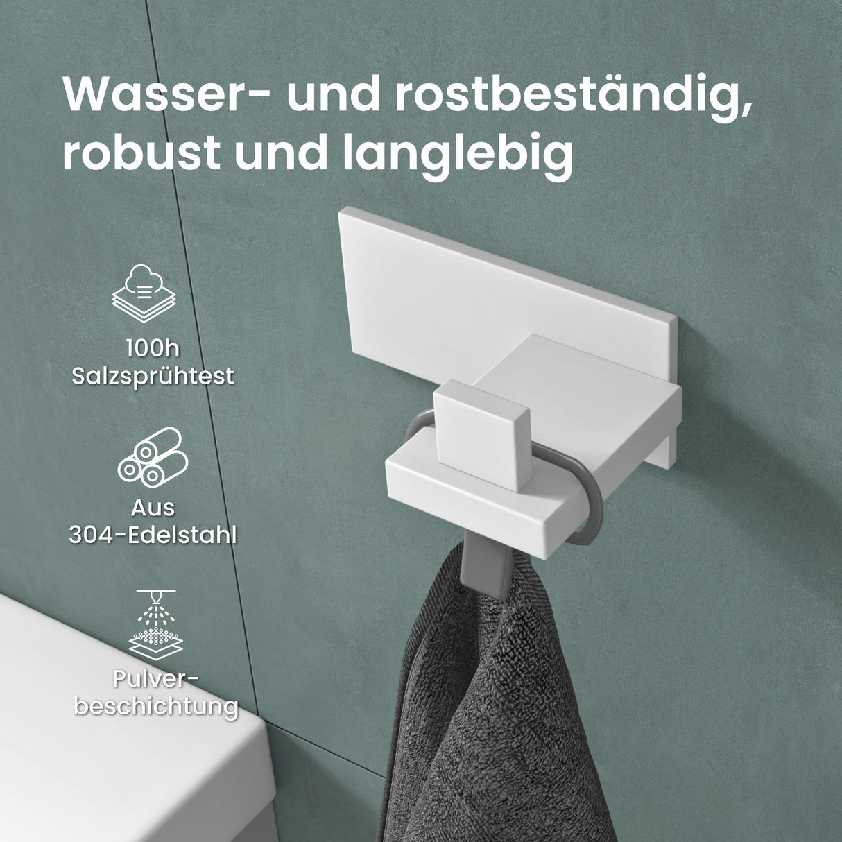 glasvilla Kleiderhaken Wandgarderobe Wandhaken aus Edelstahl Garderobenleiste Garderobenhaken Stalo-06+Stalo-07