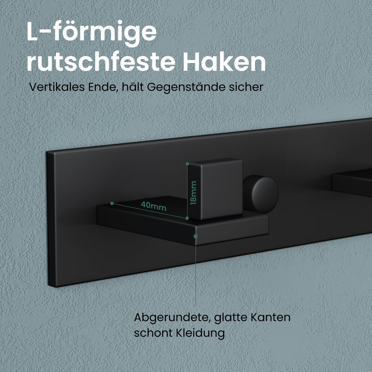 glasvilla Kleiderhaken Wandgarderobe Wandhaken aus Edelstahl Garderobenleiste Garderobenhaken Stalo-06+Stalo-07