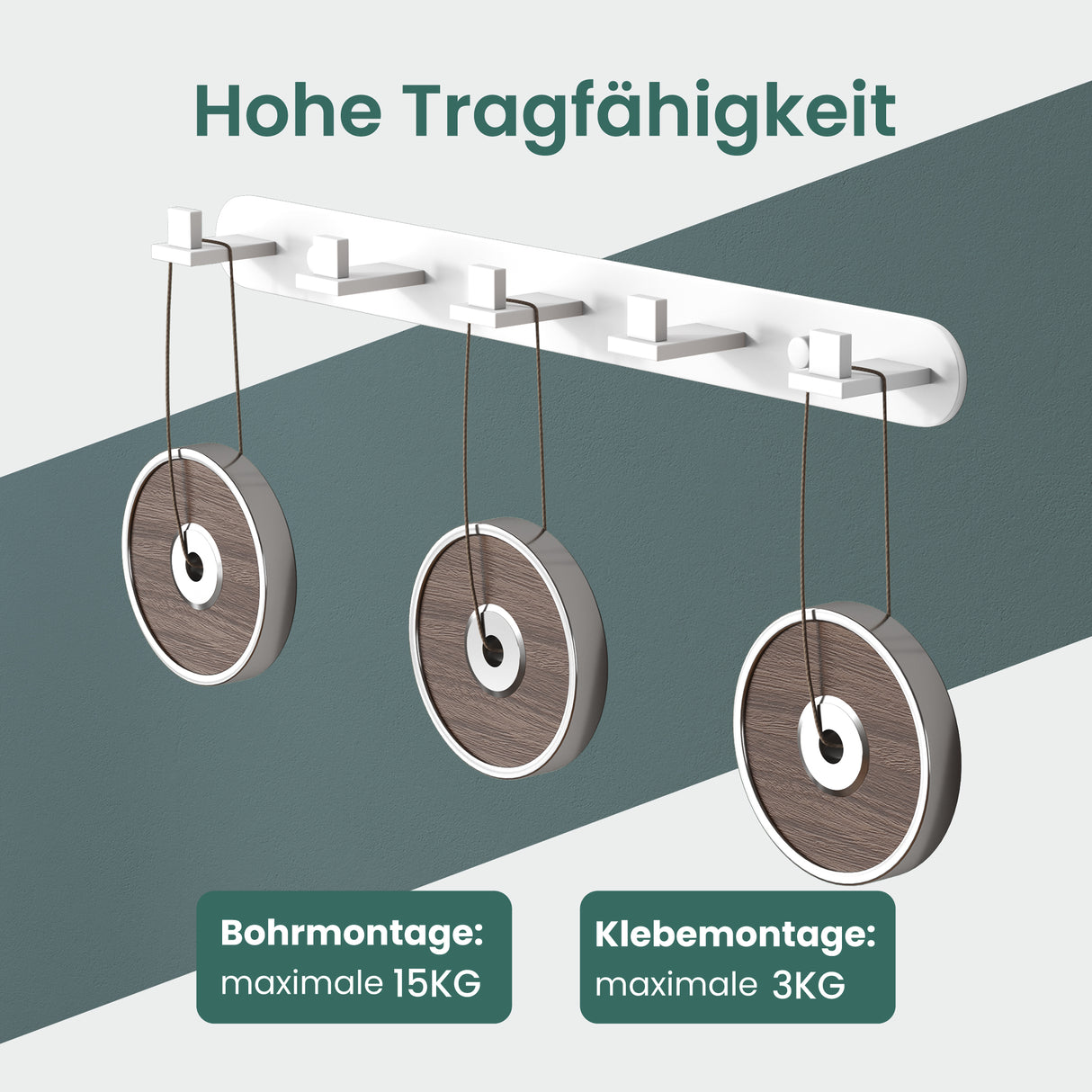 glasvilla Appendiabiti da Parete in Acciaio Inossidabile 304, Attaccapanni da Muro per Camera da Letto, Ingresso, Cucina, Stalo-08+Stalo-09