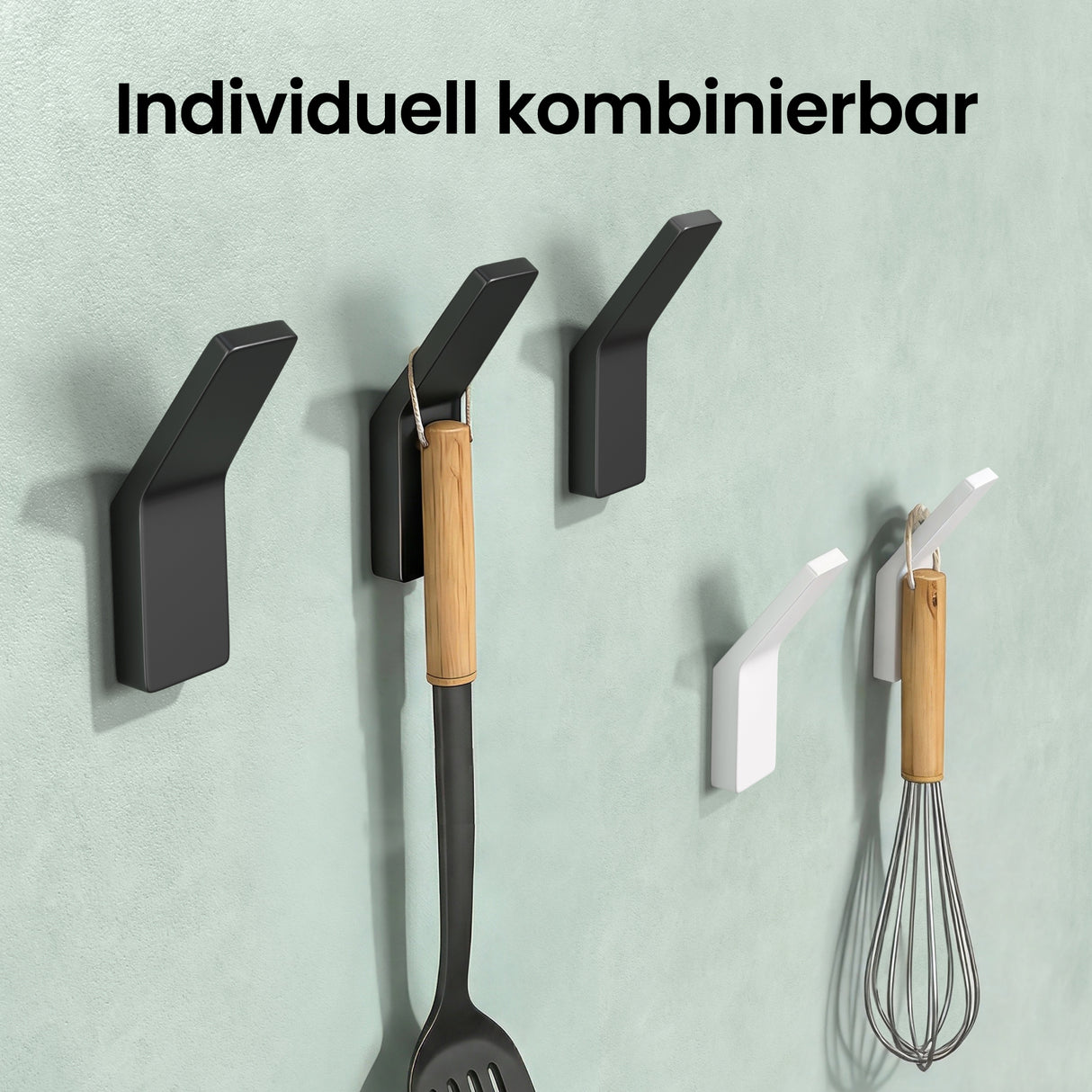 glasvilla Kleiderhaken Garderobenhaken 4 Stück, Wandhaken zum Bohren oder Kleben für Schlafzimmer, Badezimmer, Kleiderschrank, Wohnzimmer Stalo-13