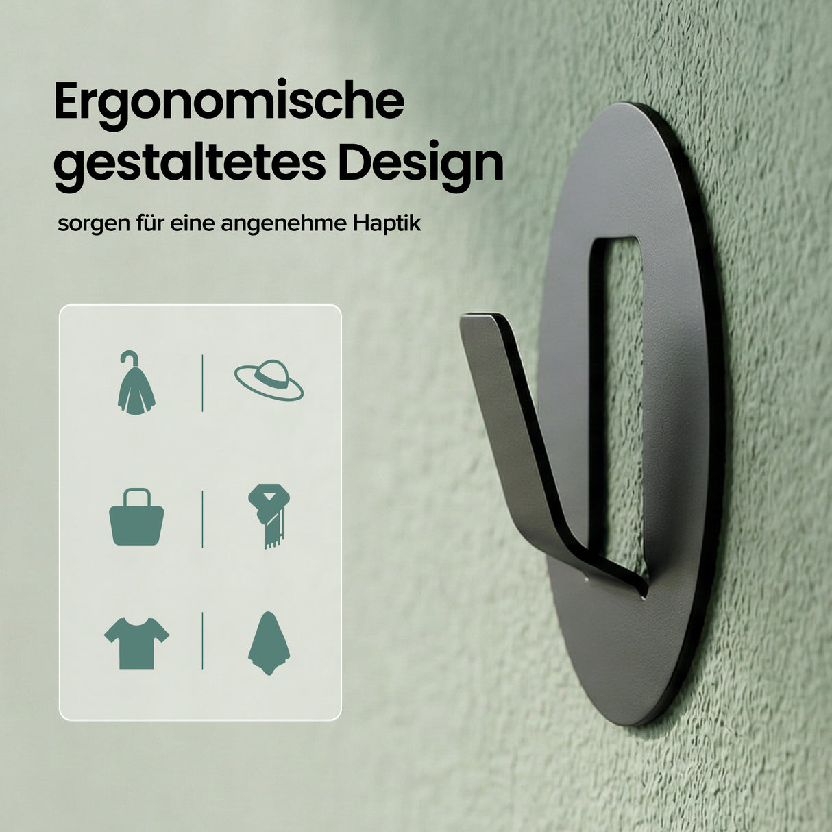 glasvilla Ganci da Parete in Lega di Alluminio, Attaccapanni da Muro 4pcs per Camera da Letto, Ingresso, Cucina, Stalo-16