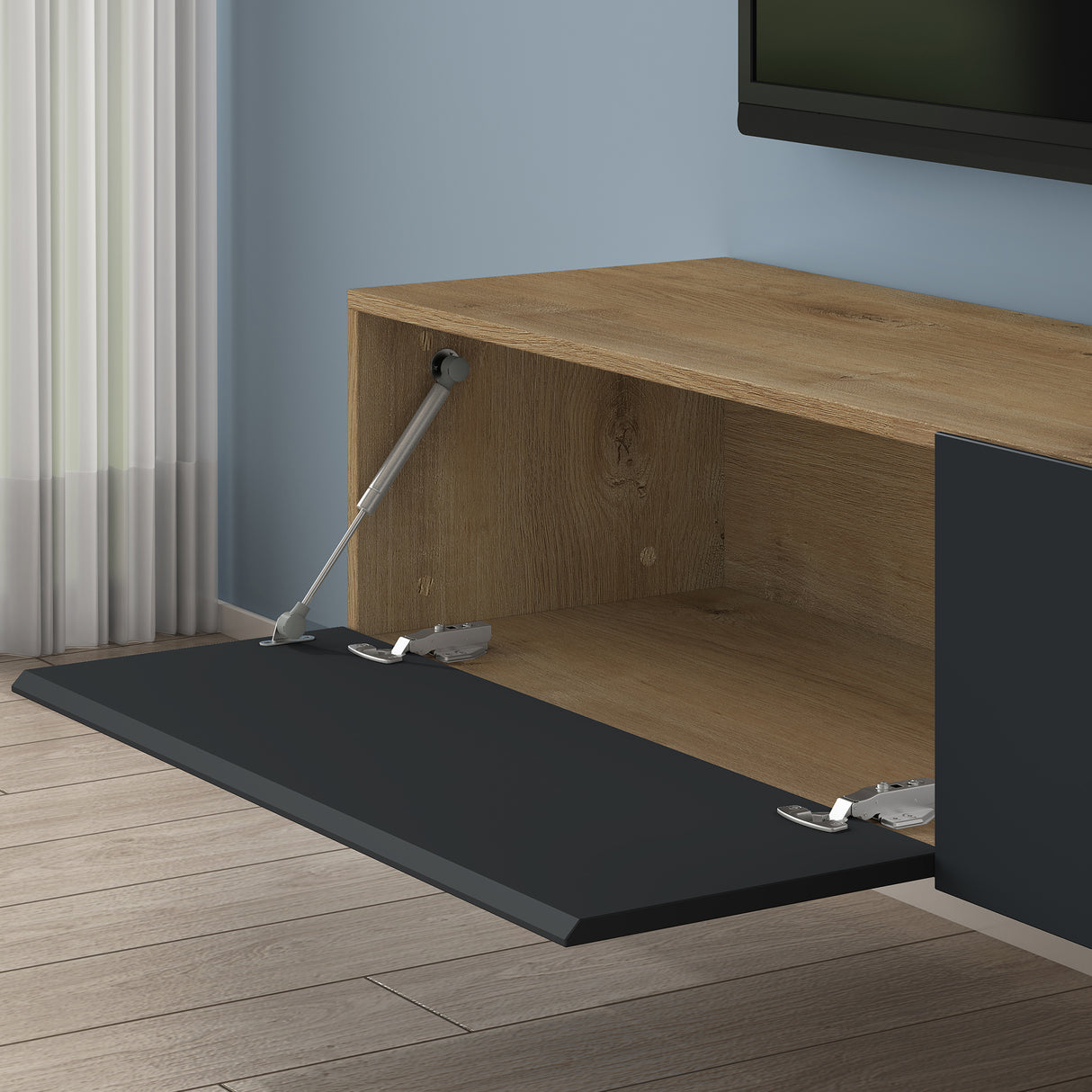 glasvilla Fernsehtisch Fernsehschrank TV Schrank Verdeckter Griff mit Soft-Close Lowboard Hängeschrank für Wohnzimmer Fernsehschrank02