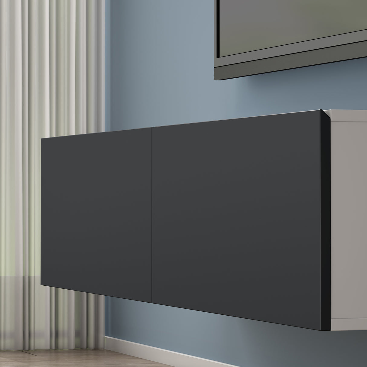 glasvilla Fernsehtisch Fernsehschrank TV Schrank Verdeckter Griff mit Soft-Close Lowboard Hängeschrank für Wohnzimmer Fernsehschrank02