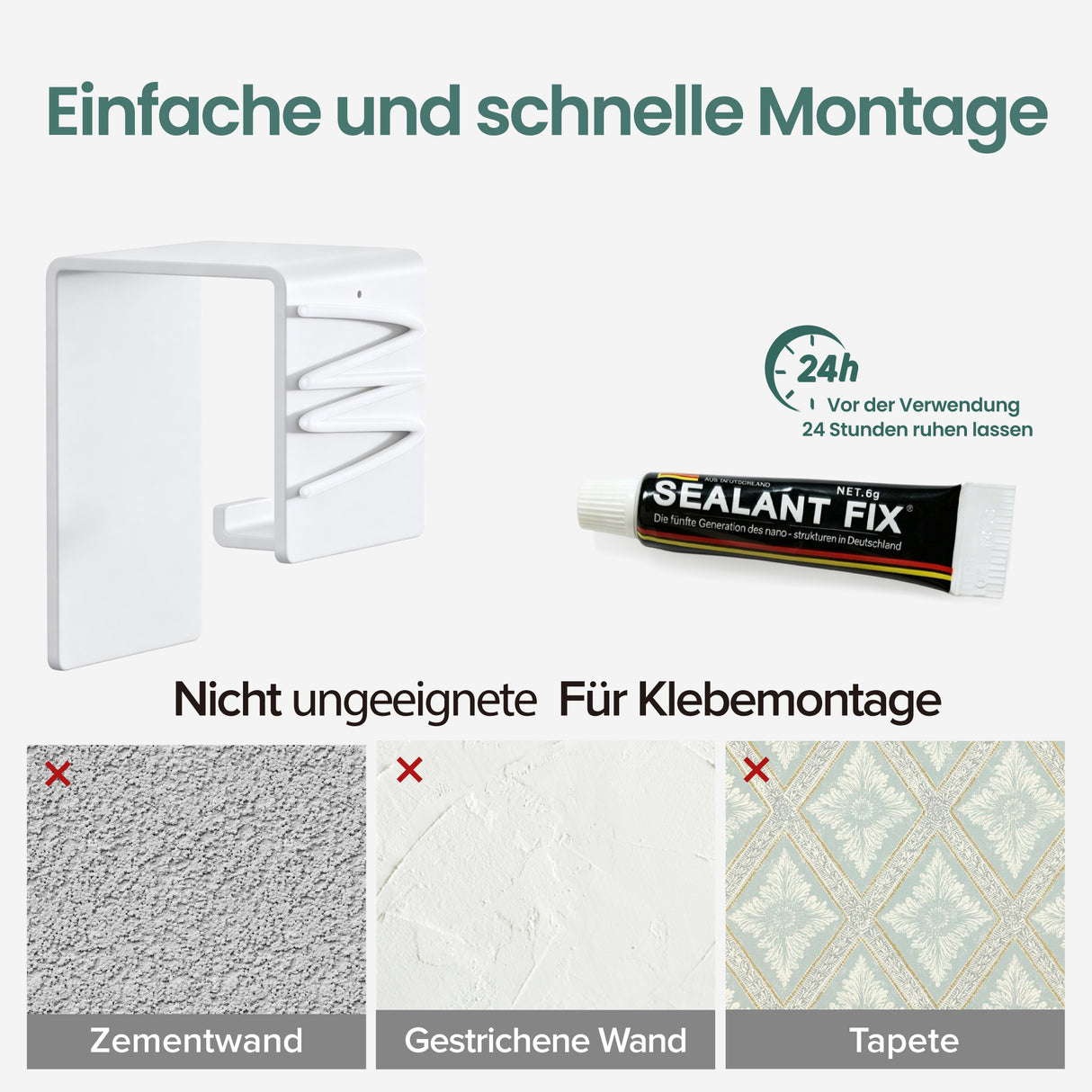 glasvilla Handtuchhaken ohne Bohren, Kleiderhaken Handtuchhalter selbstklebend , Badetuchhalter Wandhaken für Bad und Küche, Tavrin-01