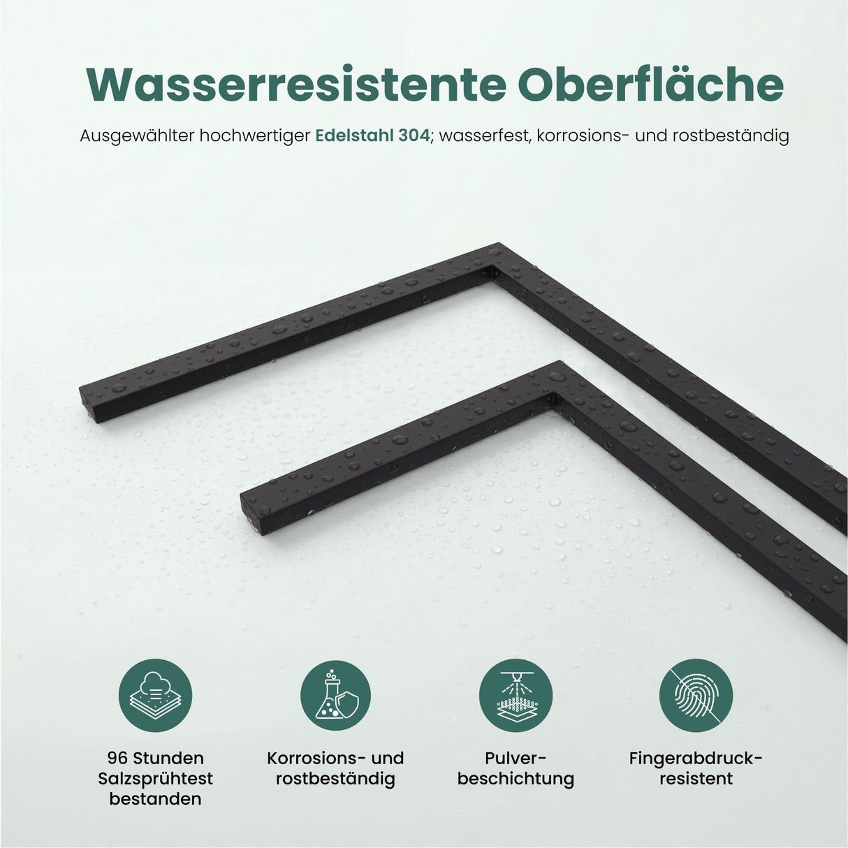 glasvilla Porta Asciugamani Bagno da Terra a 2 Bracci, Portasciugamani in Acciaio per Bagno, Antiruggine, Tavrin-02