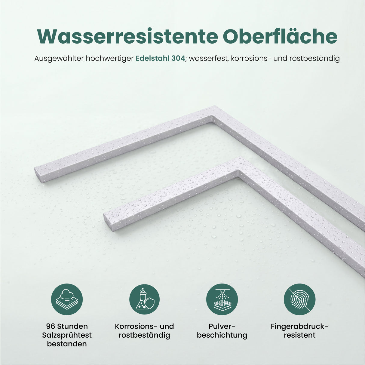 glasvilla Porta Asciugamani Bagno da Terra a 2 Bracci, Portasciugamani in Acciaio per Bagno, Antiruggine, Tavrin-02