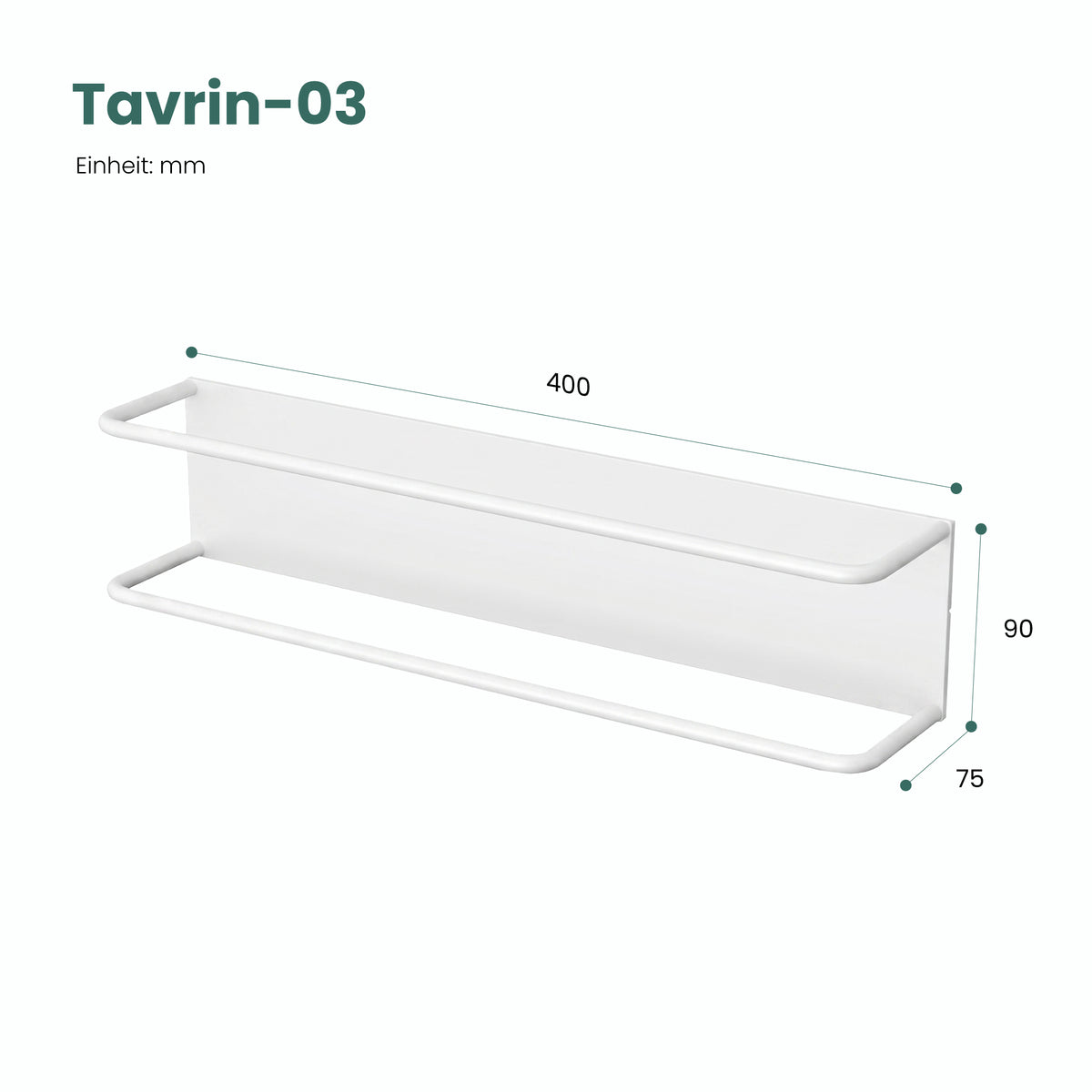 Glasvilla Porta Asciugamani da Parete Adesivo, Portasciugamani in Metallo Impermeabile, Installazione Orizzontale o Verticale, Porta Salviette per Bagno, Cucina, Tavrin-03