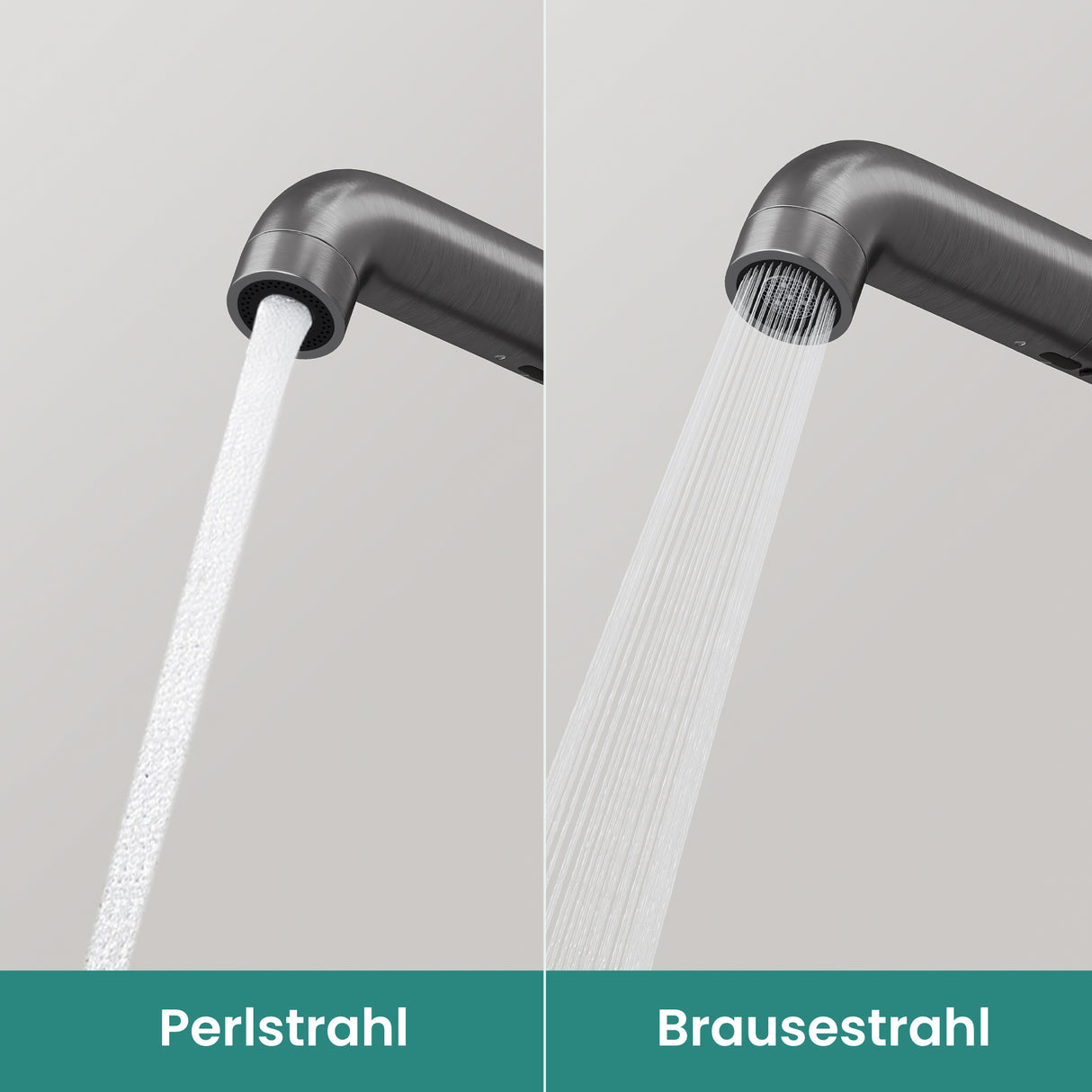 glasvilla Wasserhahn Küche Küchenarmatur mit Brause Ausziehbar, Küchenwasserhahn 360°Schwenkbar, Mischbatterie Spültischarmatur aus Edelstahl Turnix-04