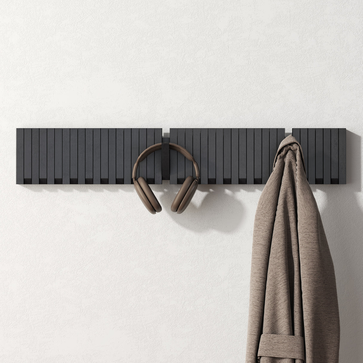 Glasvilla Design – Perchero de pared de madera con 7 ganchos magnéticos abatibles Twigro-01