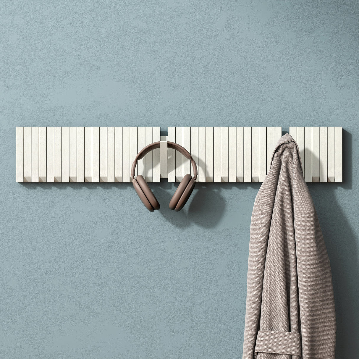 Glasvilla Design – Perchero de pared de madera con 7 ganchos magnéticos abatibles Twigro-01