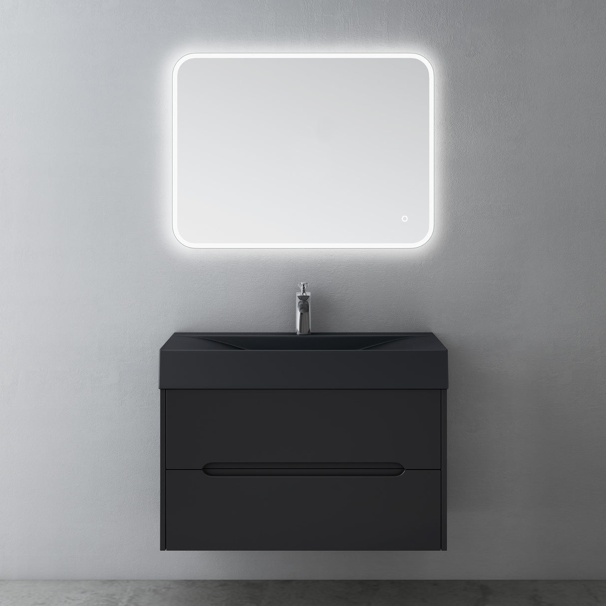 glasvilla Badmöbel-Set Badezimmermöbel Waschbeckenunterschrank mit Softclose Schubladen inkl. Mineralguss Waschbecken Yoga