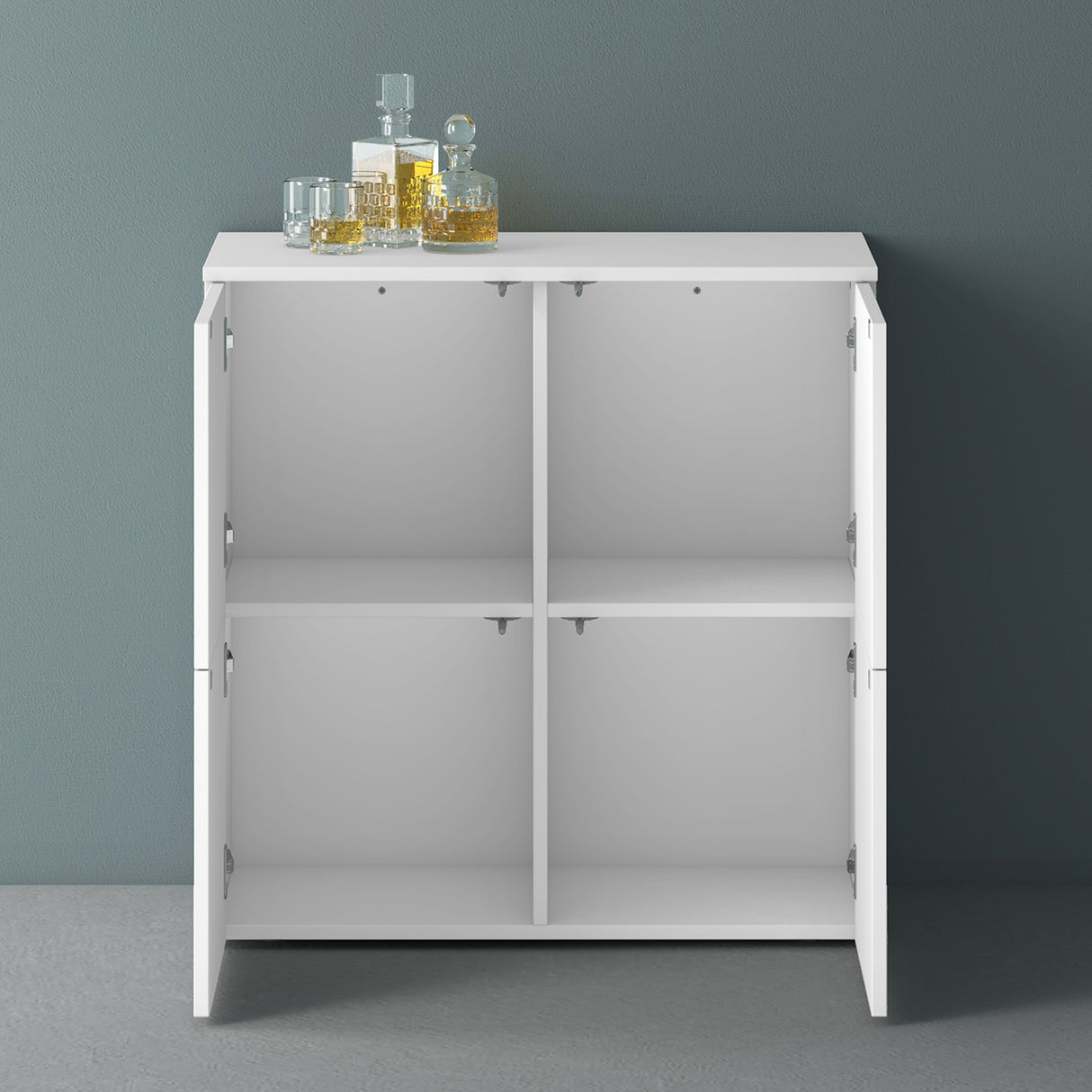 glasvilla Möbel Kommode Aufbewahrungsschrank mit 4 Türen Sideboard Schrank Mehrzweckschrank Schrank04