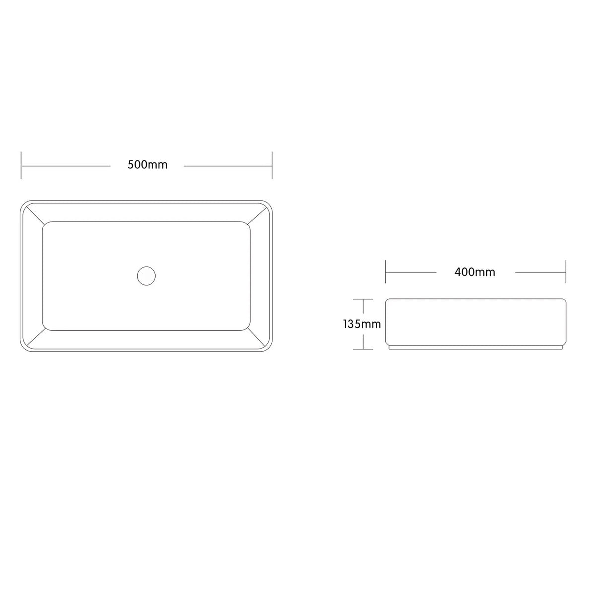 glasvilla Waschbecken Aufsatzwaschbecken Waschtisch aus Keramik in Weiß rechteckig mit Nano-Beschichtung/Lotus-Effekt Brüssel106