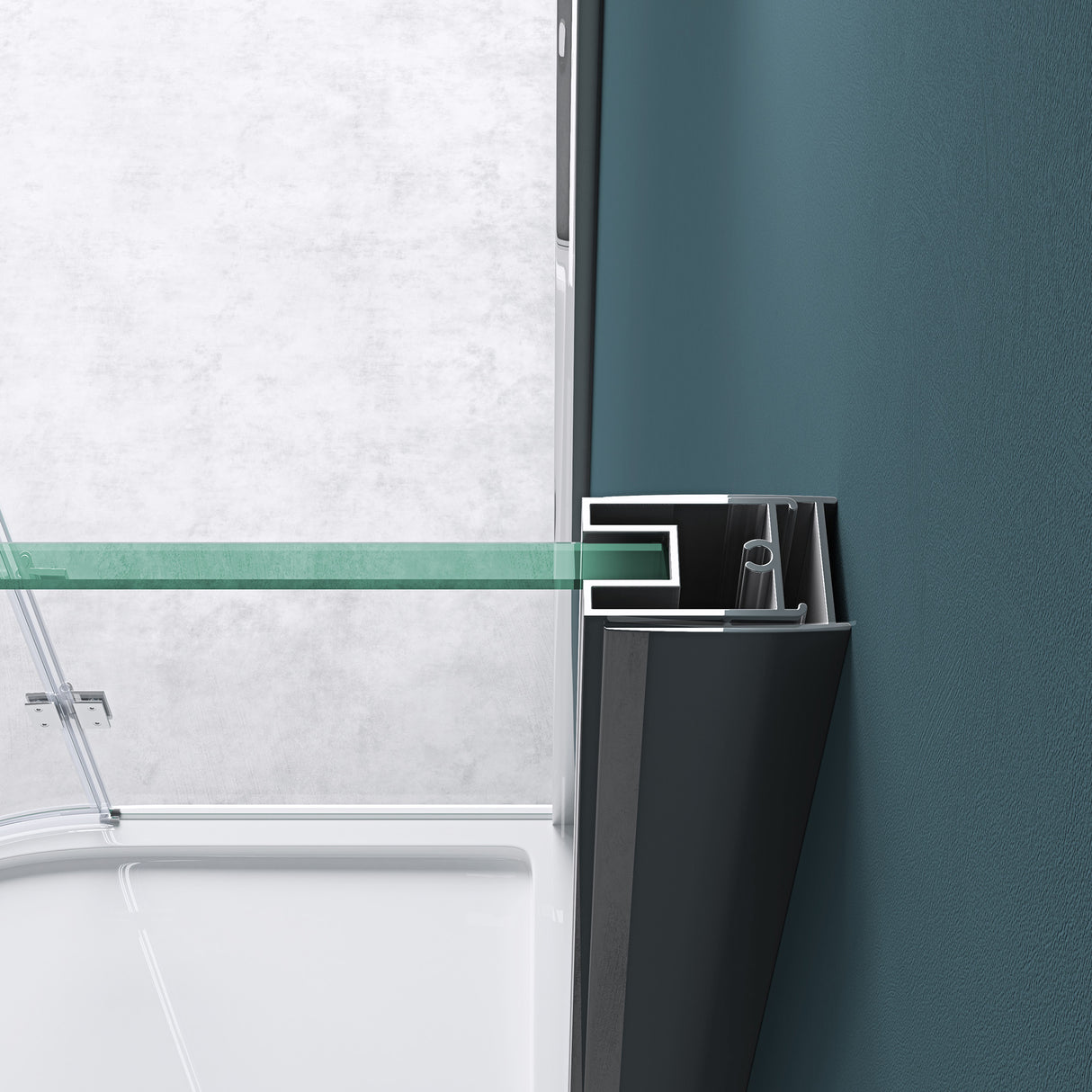 glasvilla Duschkabine U Form Dusche halbkreis 6mm ESG-Sicherheitsglas mit Easy-Clean Nano-Beschichtung Ravenna03