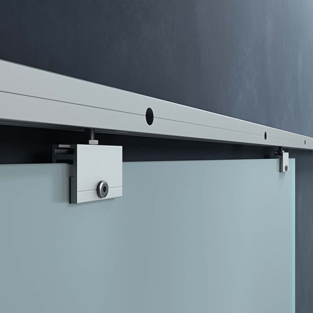 glasvilla Glasschiebetür komplettset Amalfi H: 2050mm, Griffart: Stangengriff, inkl. Softclose-Automatik, 8mm ESG-Sicherheitsglas