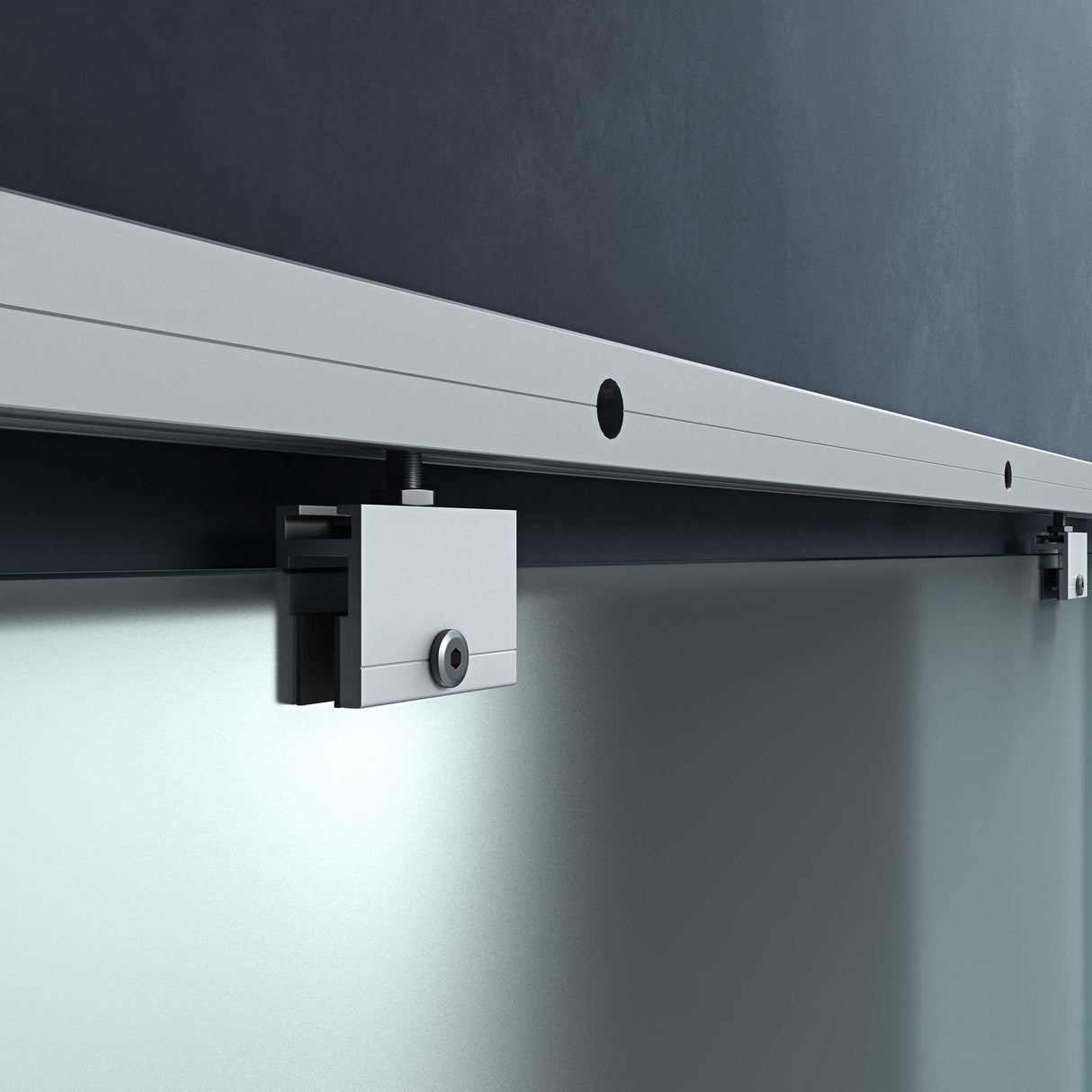 glasvilla Glasschiebetür komplettset Amalfi H: 2150mm, Griffart: Muschelgriff, inkl. Softclose-Automatik, 8mm ESG-Sicherheitsglas