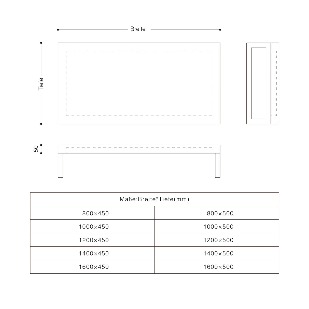 glasvilla Waschbeckenauflage inkl. 2x Edelstahlkonsolenträger Waschtischhalter Waschtischplatte HolzplattePlatte