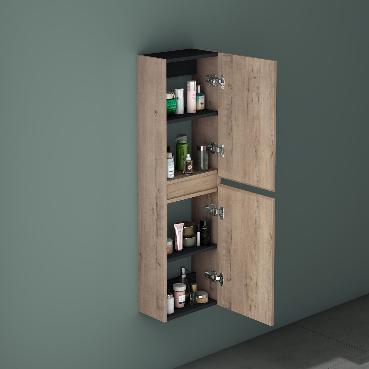 glasvilla Seitenschrank Badezimmerschrank mit 2 Türen und 4 Fächern Badregal Allzweckschrank Badschrank BTH: 35x20x120 cm Verona