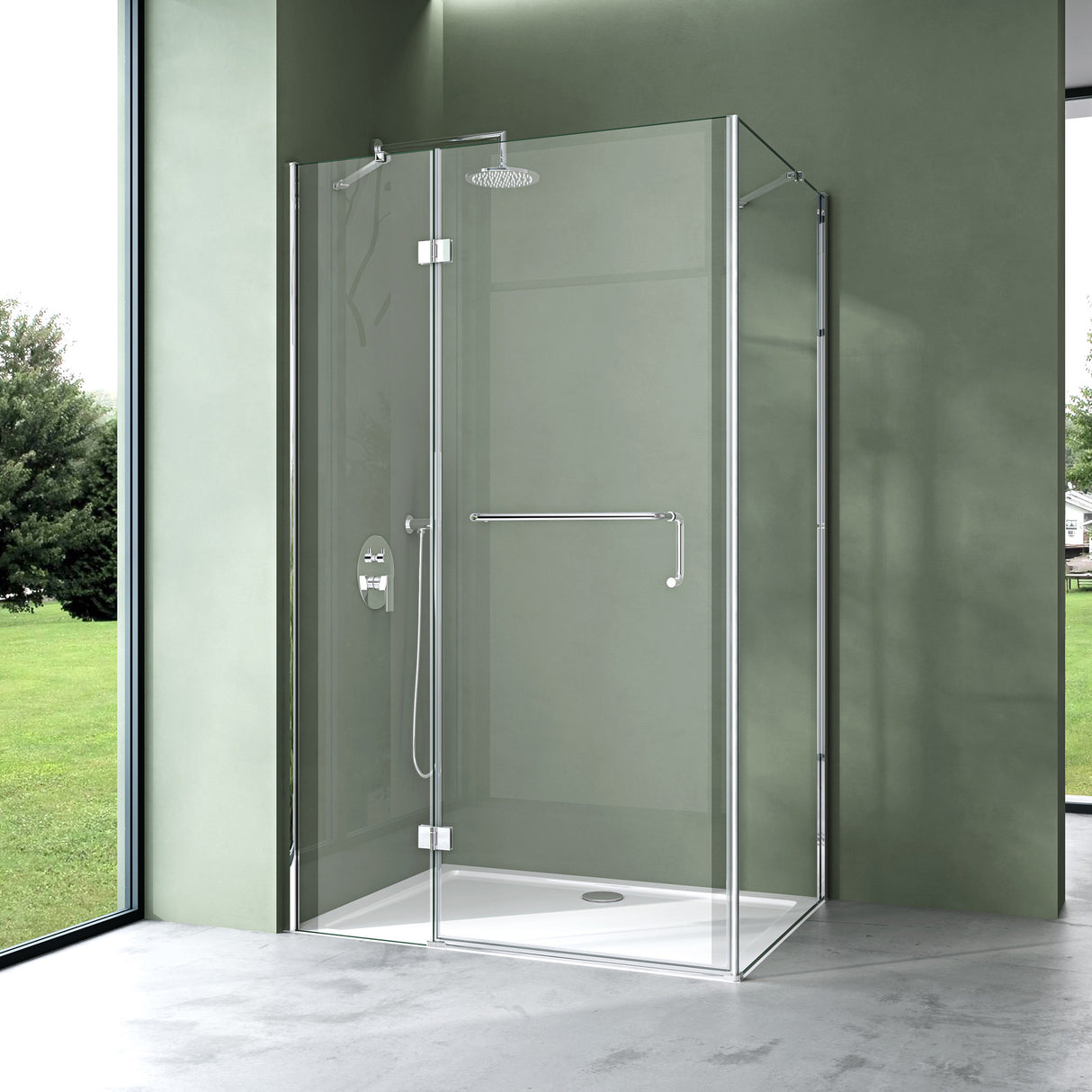 glasvilla Duschkabine Duschtrennwand 6mm ESG-Sicherheitsglas mit Lotus-Effekt & schmutzabweisender Nano-Beschichtung Echtglas-Dusche R04k