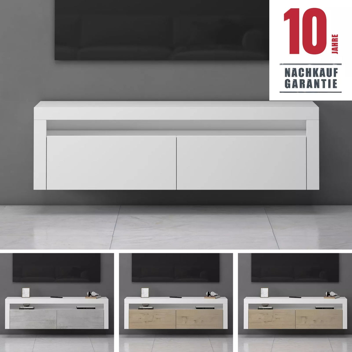 glasvilla Fernsehschrank TV Schrank Lowboard Hängeschrank 2 Türen mit Soft-Close Fernsehtisch für Wohnzimmer BTH: 160x40x46 cm Fernsehschrank01