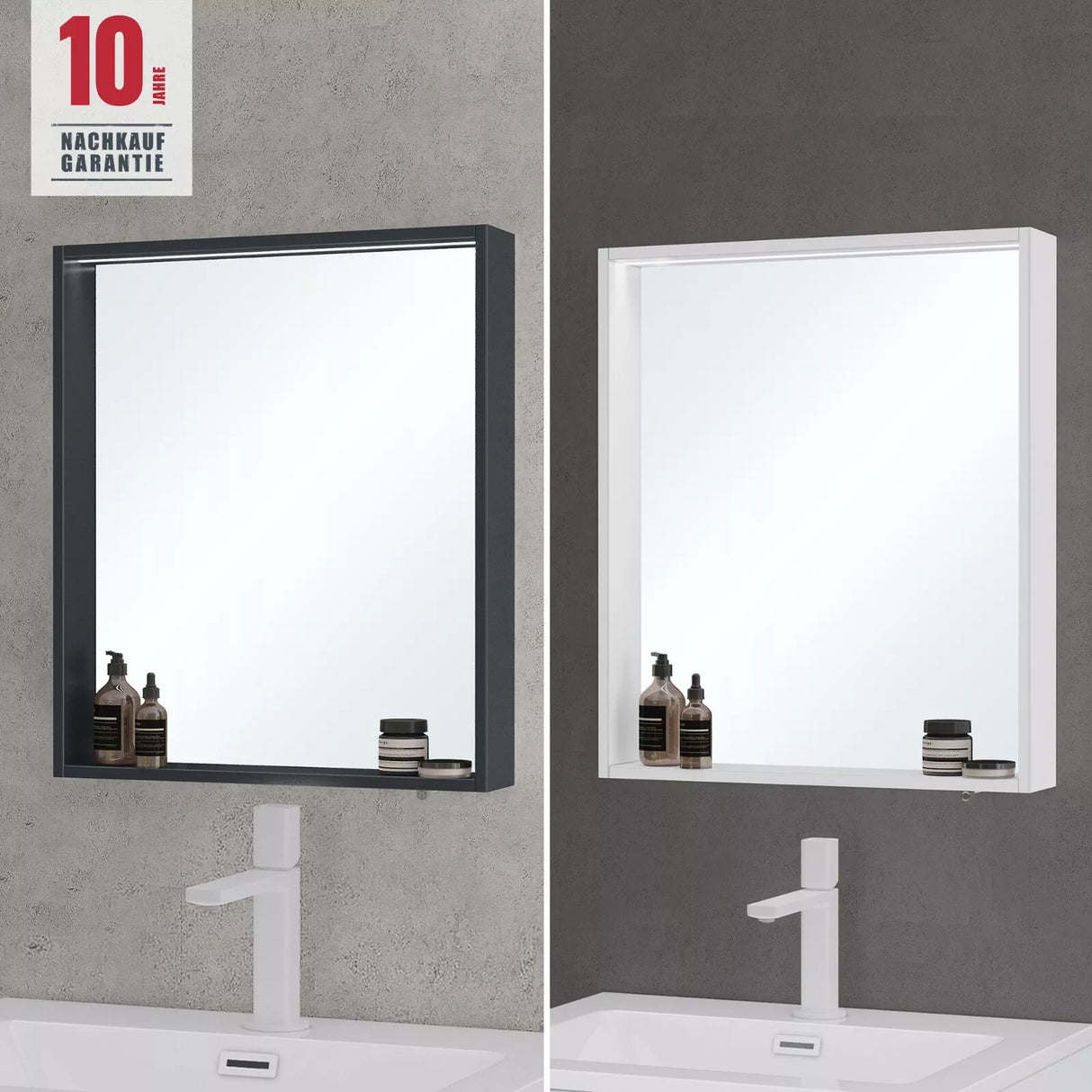 glasvilla Spiegelschrank Bad mit Beleuchtung Badezimmerschrank Hängeschrank Badezimmerspiegel Spiegelschrank-01