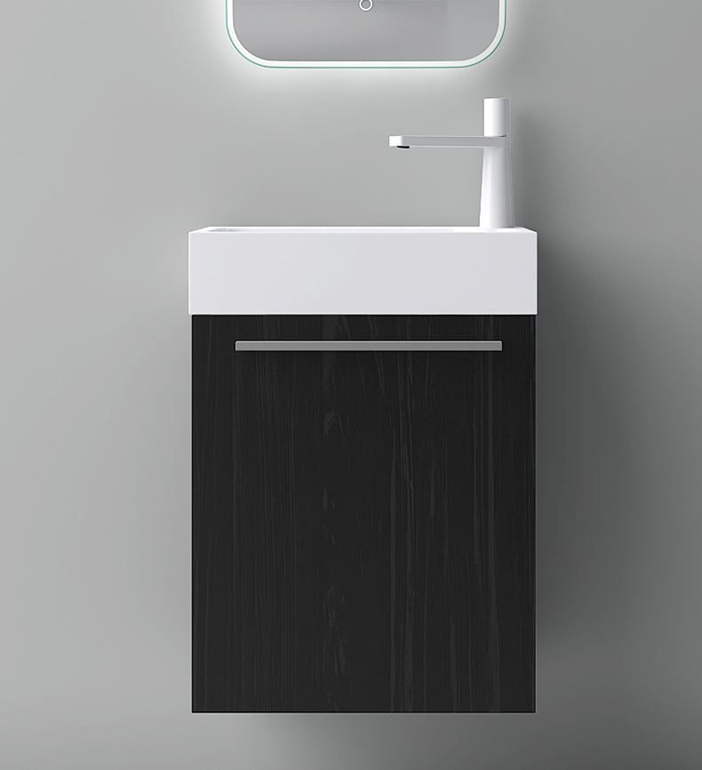 glasvilla Badmöbelset Kleiner Waschbeckenunterschrank 46 cm Unterschrank mit Weiß Waschschbecken aus Mineralguss für Gäste-WC Pisa