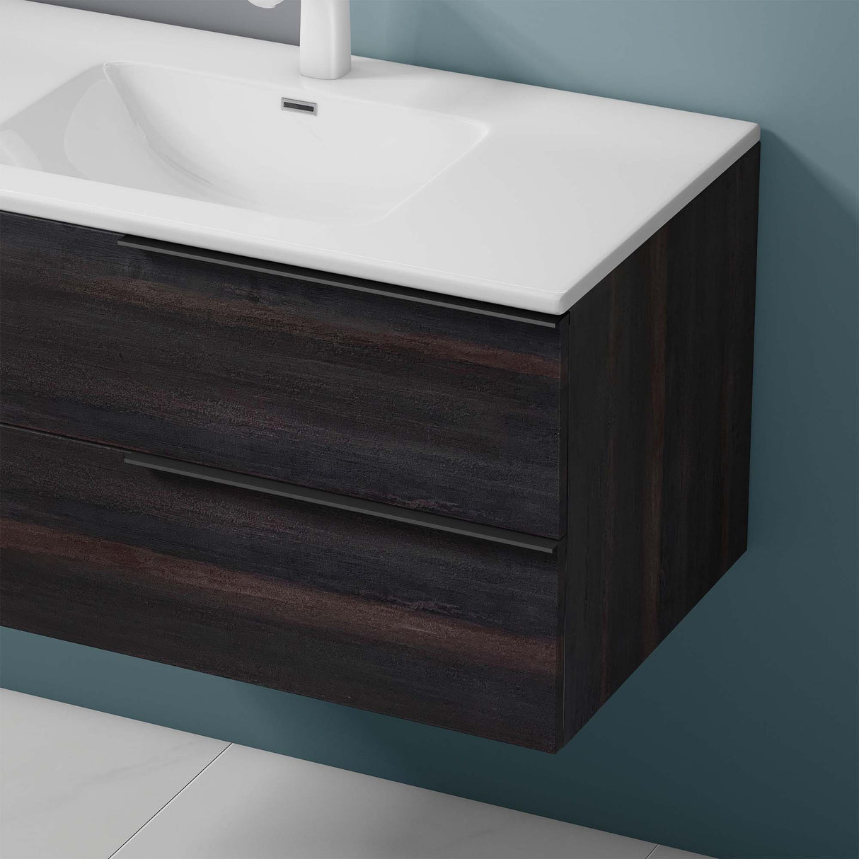 glasvilla Badmöbelset Unterschrank mit Waschbecken Waschtisch 2 Schubladen Badezimmer Waschbeckenunterschrank Badezimmermöbel Paestum