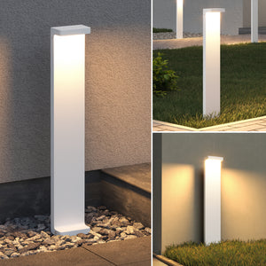 Glasvilla Lámpara exterior de camino 10×6×60 cm | Lámpara de poste para jardín IP65 | LED 6W 3000K luz cálida | Lámpara de pie exterior