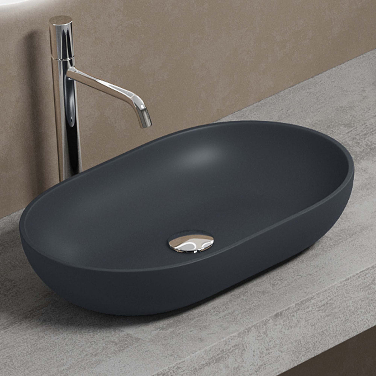 glasvilla Waschbecken Mineralguss Aufsatzwaschbecken Waschschale Col808