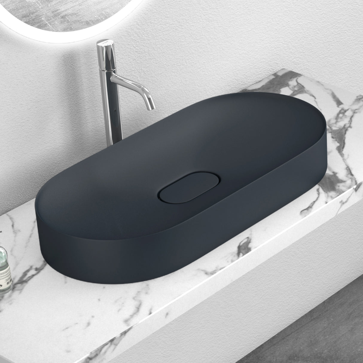 glasvilla Waschbecken Aufsatzwaschbecken Waschschale aus Mineralguss inkl. Nano-Versiegelung Col826