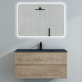 glasvilla Badmöbel-Set Waschtisch mit Unterschrank Mineralguss Waschbecken in Anthrazit Waschbeckenunterschrank  2-Schubladen Soft-Close Aqualis