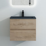 glasvilla Badmöbel-Set Waschtisch mit Unterschrank Mineralguss Waschbecken in Anthrazit Waschbeckenunterschrank  2-Schubladen Soft-Close Aqualis