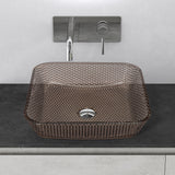 glasvilla Waschbecken Glas Aufsatzwaschbecken Glaswaschbecken Handwaschbecken Rechteckig Waschschale BxTxH 40x40x11 cm Minerva03