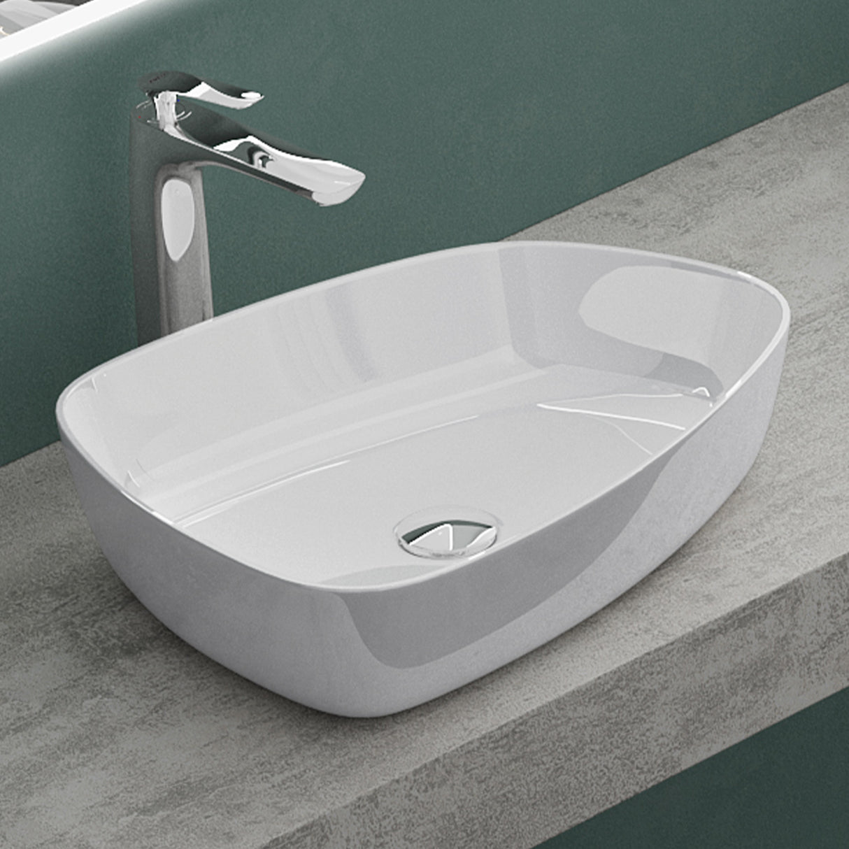 glasvilla Waschbecken mineralguss Aufsatzwaschbecken Waschtisch Waschplatz Waschschale Col826