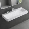 glasvilla Waschbecken Aufsatzwaschbecken Hängewaschbecken Hängewaschtisch inkl. Ablaufgarnitur Mineralguss Rechteckig Waschplatz col19