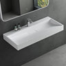 glasvilla Waschbecken Aufsatzwaschbecken Hängewaschbecken Hängewaschtisch inkl. Ablaufgarnitur Mineralguss Rechteckig Waschplatz col19