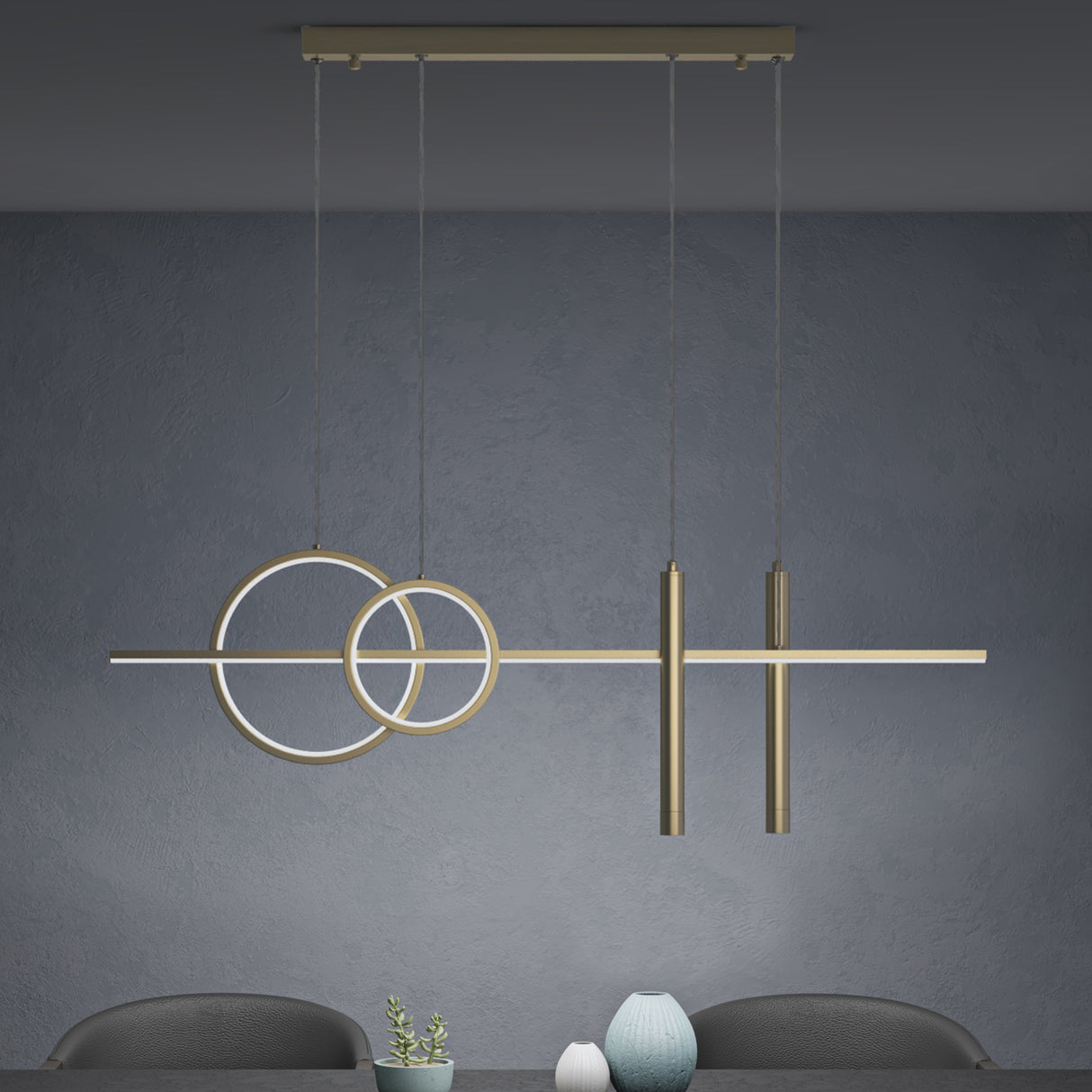 glasvilla Pendelleuchte 100cm LED Hängelampe Linear design 3000K/4000K/6000K Verstellbares Kabel 38W Hängeleuchte für Esszimmer Wohnzimmer Schlafzimmer