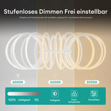 glasvilla Pendelleuchte Esstisch, 61cm LED Moderne Hängelampe Sandweiß, stufenlos dimmbar 3000K–6000K, höhenverstellbare Design 120W Esstischlampe mit Fernbedienung & Wandschalter Nuvora05