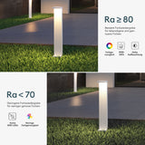 glasvilla Außenleuchte 10x6x60cm IP65 Wegeleuchte Außen | Pollerleuchte für Garten, 3000K Stehlampe Gartenlampe | Außenlampe Standleuchte 6W LumaTorch