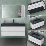 glasvilla Badmöbel Set Badezimmermöbel 120cm Waschbecken Waschtisch mit Unterschrank Deep