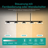 glasvilla Pendelleuchte 72cm LED Hängelampe Dimmbar mit Fernbedienung 3000K/4000K/6000K Verstellbares Kabel 32W matt Schwarz Hängeleuchte für Esszimmer Wohnzimmer Schlafzimmer