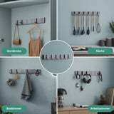 glasvilla Kleiderhaken ohne Bohren Wandgarderobe Wandhaken aus Edelstahl Garderobenleiste Garderobenhaken Stalo-04+05