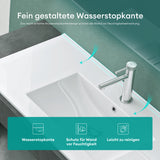 glasvilla Waschbecken Einbauwaschbecken Waschtisch Weiß glänzend aus Keramik inkl. Nano-Beschichtung Rechteckig Brüssel911