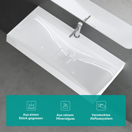 glasvilla Waschbecken Hängewaschtisch Aufsatzwaschschale aus Mineralguss Col810