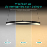 glasvilla Pendelleuchte 50cm LED Hängelampe Dynamisches Wellendesign 3000K/4000K/6000K Verstellbares Kabel 16W Hängeleuchte für Esszimmer Wohnzimmer Schlafzimmer